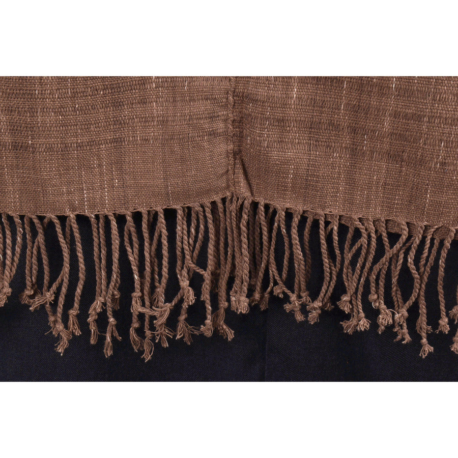 Natural organic dye cotton, handwoven neutral earth tone tribal textile, Karen Hmong fabric, Thai solid boho throw KK51