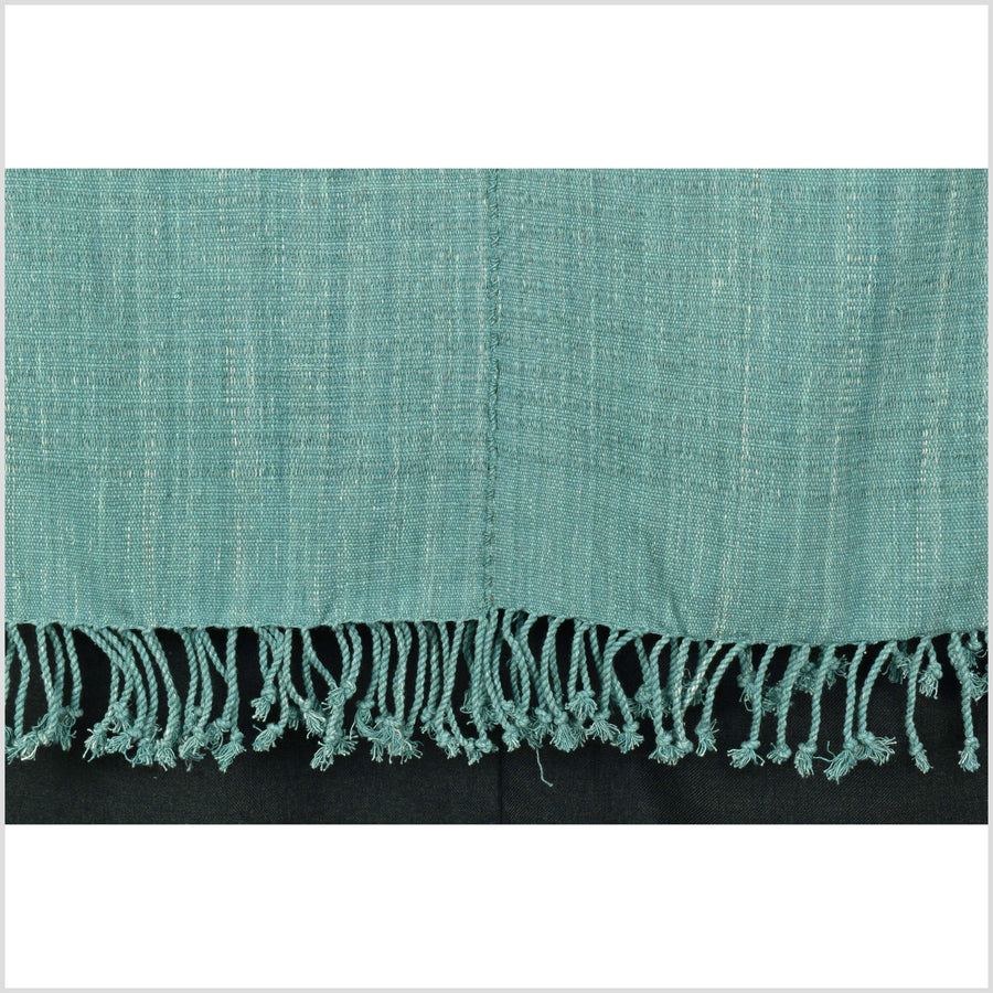 Natural organic dye cotton, handwoven neutral earth tone tribal textile, Karen Hmong fabric, Thai striped boho throw MM48 LONG