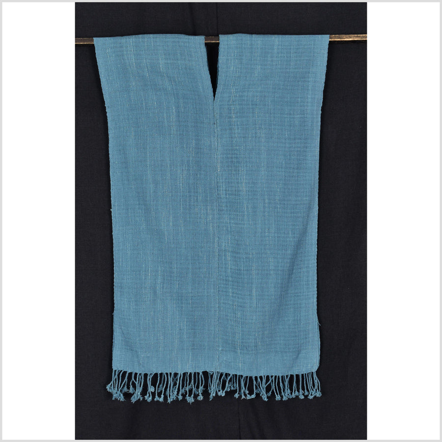 Natural organic dye cotton, handwoven neutral earth tone tribal textile, Karen Hmong fabric, Thai striped boho throw NN10