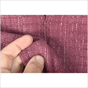 Natural organic dye cotton, handwoven neutral earth tone tribal textile, Karen Hmong fabric, Thai striped boho throw VV56