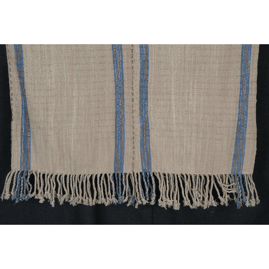 Natural organic dye cotton, handwoven tribal textile, Karen Hmong fabric, Thai striped boho throw NM25