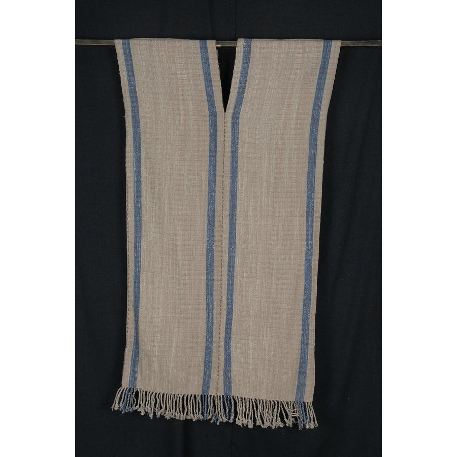 Natural organic dye cotton, handwoven tribal textile, Karen Hmong fabric, Thai striped boho throw NM25