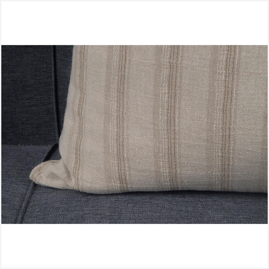 Neutral, natural beige and tan 18 inch square cushions. 100% cotton reversible pillowcase, minimalist home decor sofa decoration BN38