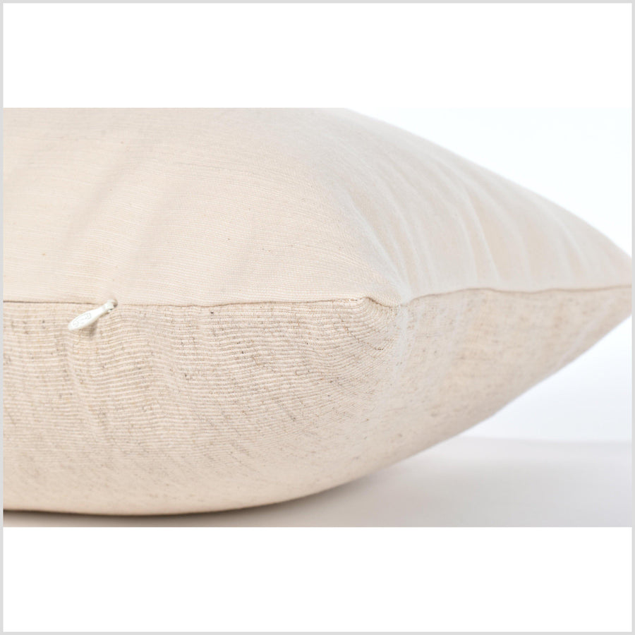 Off-white ivory cover, 14 x 36 inch bed pillow, ethnic long lumbar cushion, tribal handwoven cotton pillowcase, natural organic dye PP75