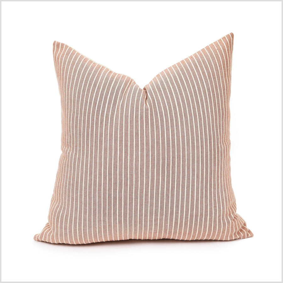 Pale brick orange, oatmeal hemp/linen/cotton pillow, handwoven Thailand cotton, minimalist style, choose shape size decorative cushion YY92