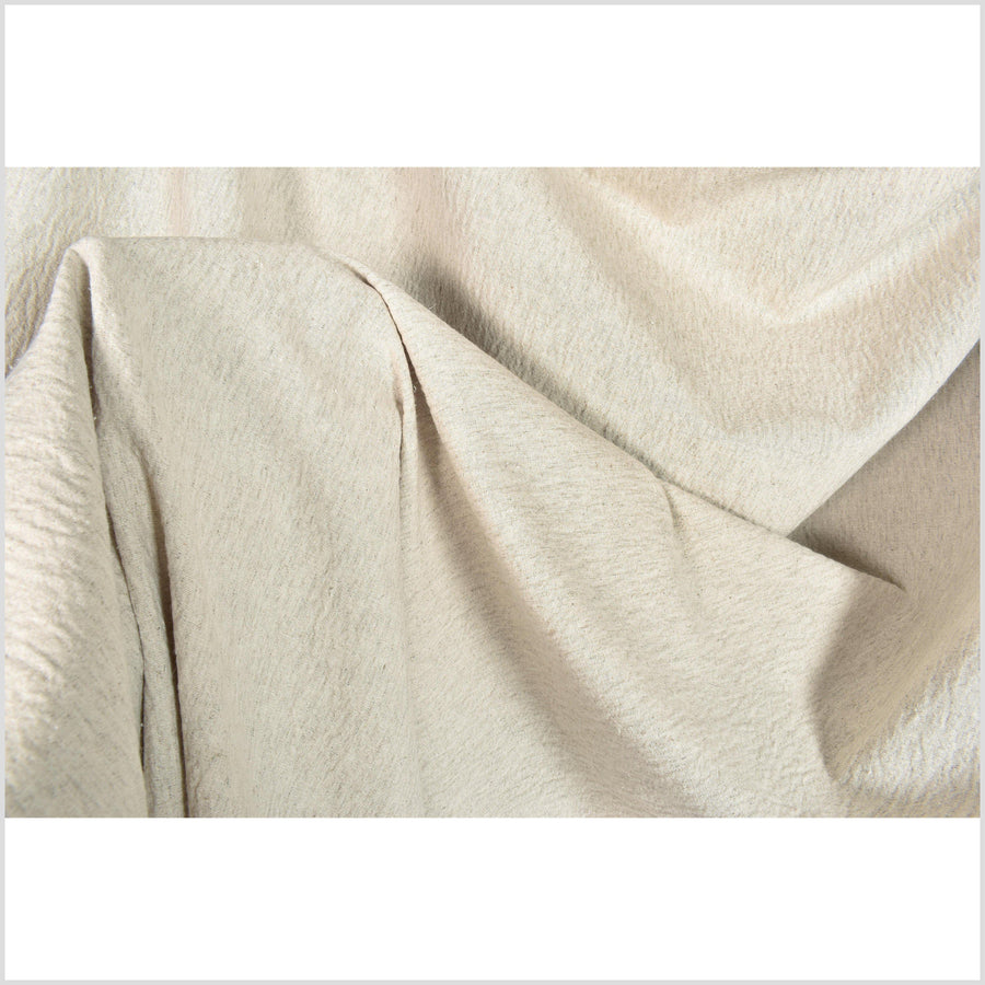 Ramie, linen, cotton neutral oatmeal fabric with puckered and dimpled texture like reptile skin! Thai woven material per yard PHA240