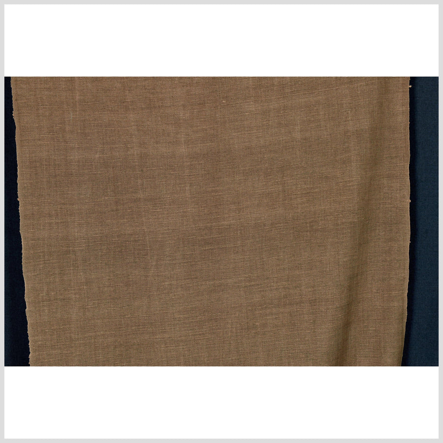 Rich, textured, handwoven, chocolate brown, 100% cotton natural dye fabric, thick medium-weight, Thailand craft sold by the yard PHA331-10
