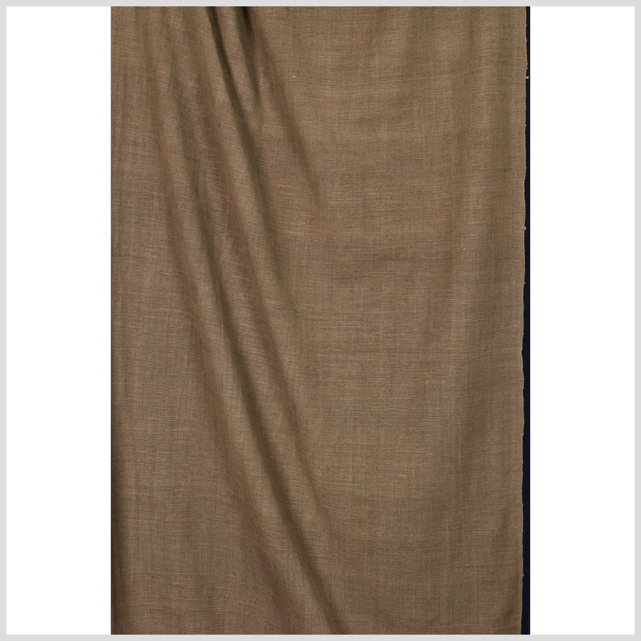 Rich, textured, handwoven, chocolate brown, 100% cotton natural dye fabric, thick medium-weight, Thailand craft sold by the yard PHA331-10