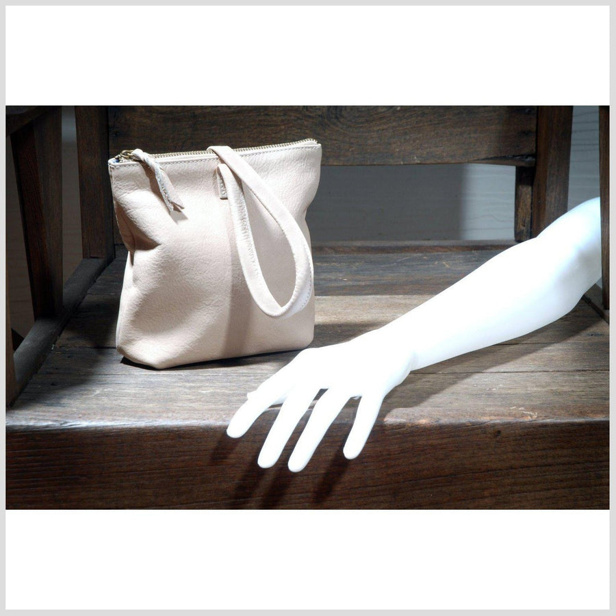 Small Clutch Bag Canvas Grey and Leather Grey