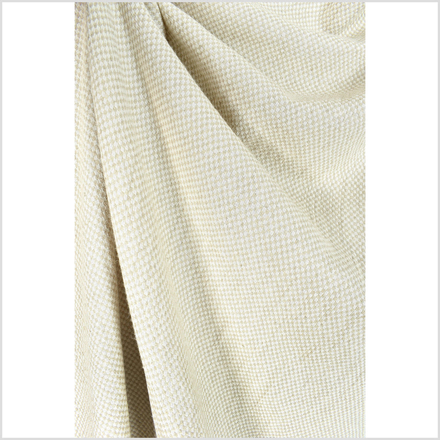 Soft mocha brown, off-white linen cotton woven checked fabric, soft and supple, flowing, pure luxury, feels like a knit, PHA297