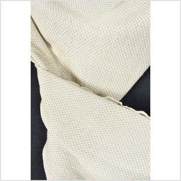 Soft mocha brown, off-white linen cotton woven checked fabric, soft and supple, flowing, pure luxury, feels like a knit, PHA297