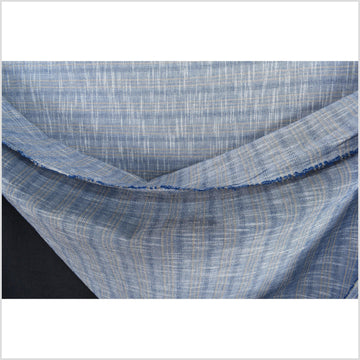 Striped blue and gray 100% cotton fabric, lightweight crepe material, by the yard PHA160