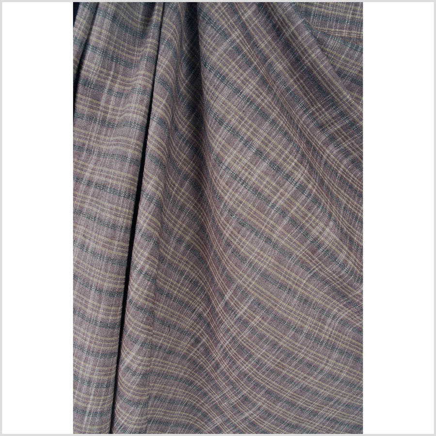 Striped brown, beige, and black 100% cotton fabric, lightweight crepe material, by the yard PHA39