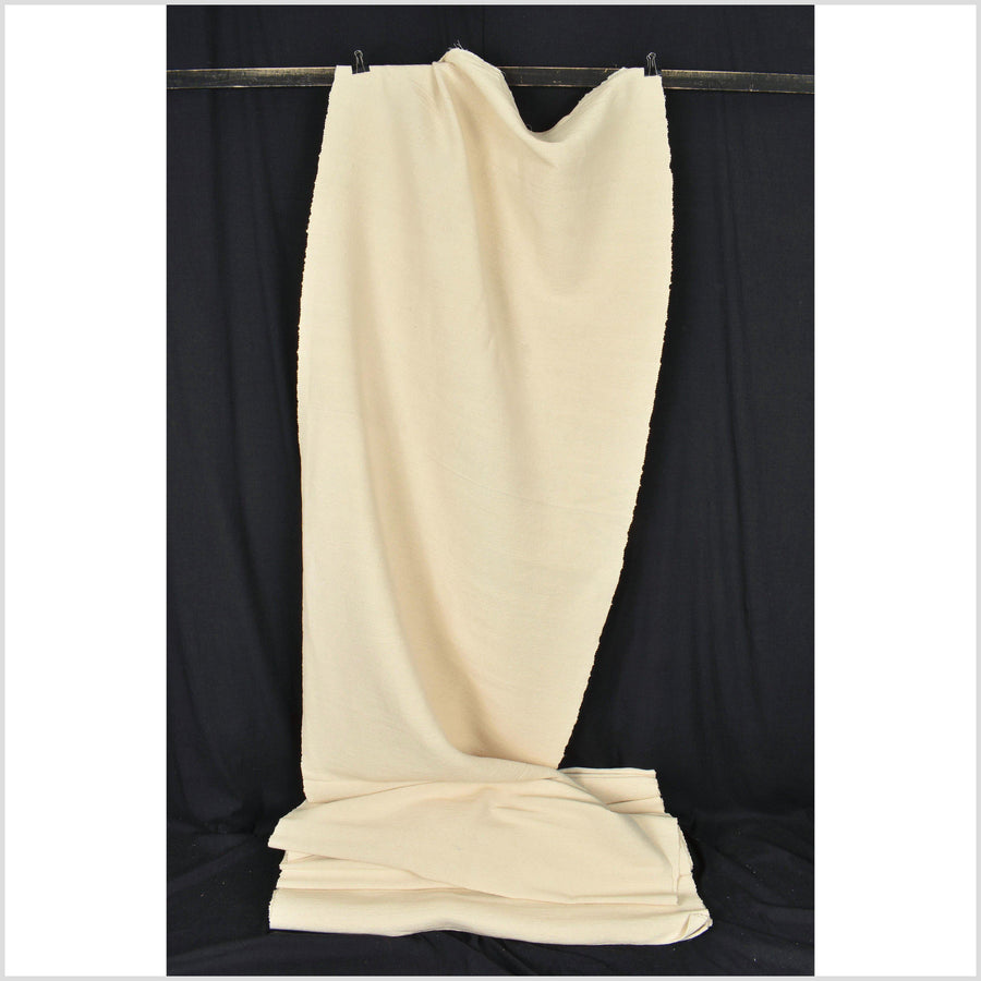 Super thick ivory color 100% pure cotton fabric with extreme texture, heavy-weight, per yard PHA78