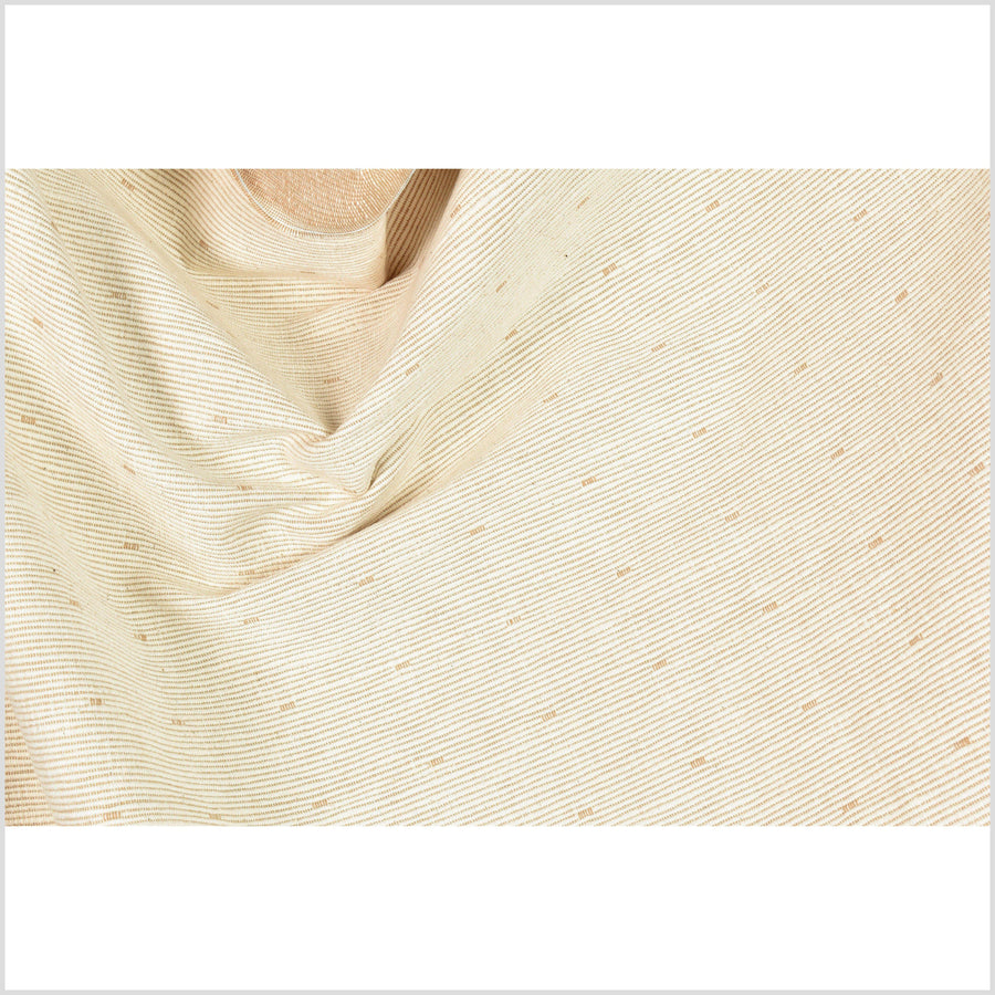 Super thick tan khaki ivory camel pure cotton fabric, check pattern, ribbed texture, heavy-weight, reversible, fabric by the yard, PHA202