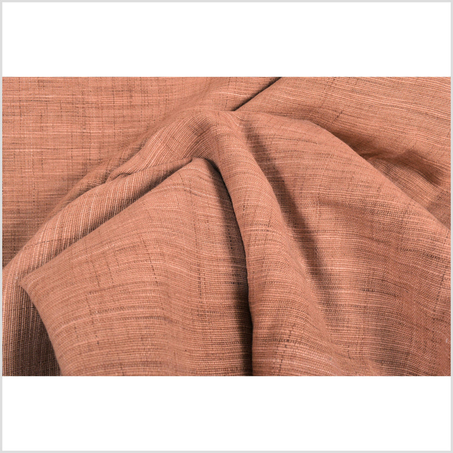 Textured handwoven, rust brown orange,100% cotton natural dye