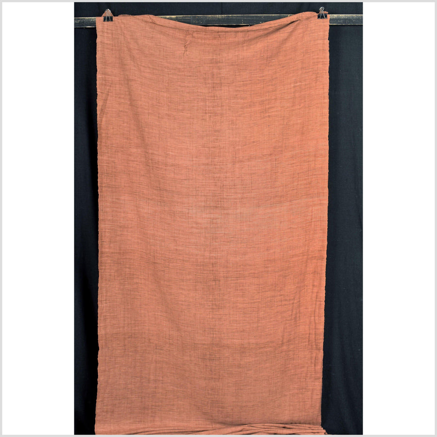 Textured handwoven, rust brown orange,100% cotton natural dye fabric, medium-weight, per yard PHA159
