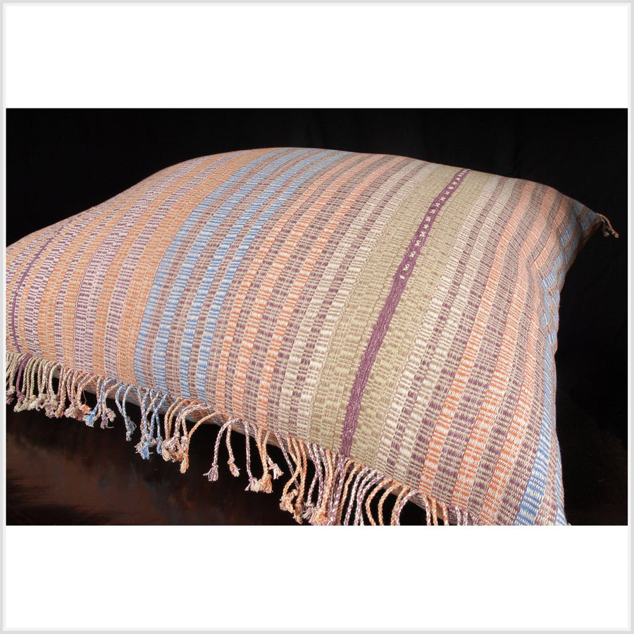 Throw pillow floor pillow ethnic tribal blanket BIG Karen ethnic hand woven cotton natural dye fabric 37 x 26 inch decorative pillow NV15