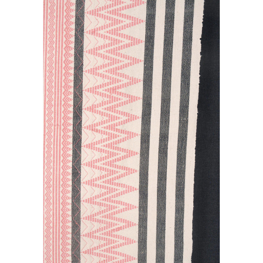 Tribal Naga blanket vintage cream neutral white pink tapestry ethnic handwoven cotton fabric supply Hmong fabric boho India textile CC70