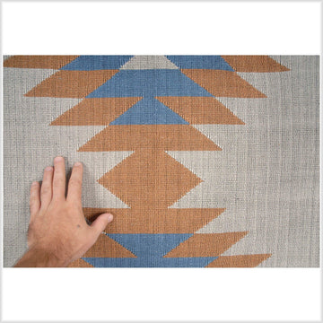 Tribal tapestry Laos Tai Lue textile neutral indigo blue brown gray handwoven ethnic boho table runner rug natural geo dye ethnic dec 6 FU47