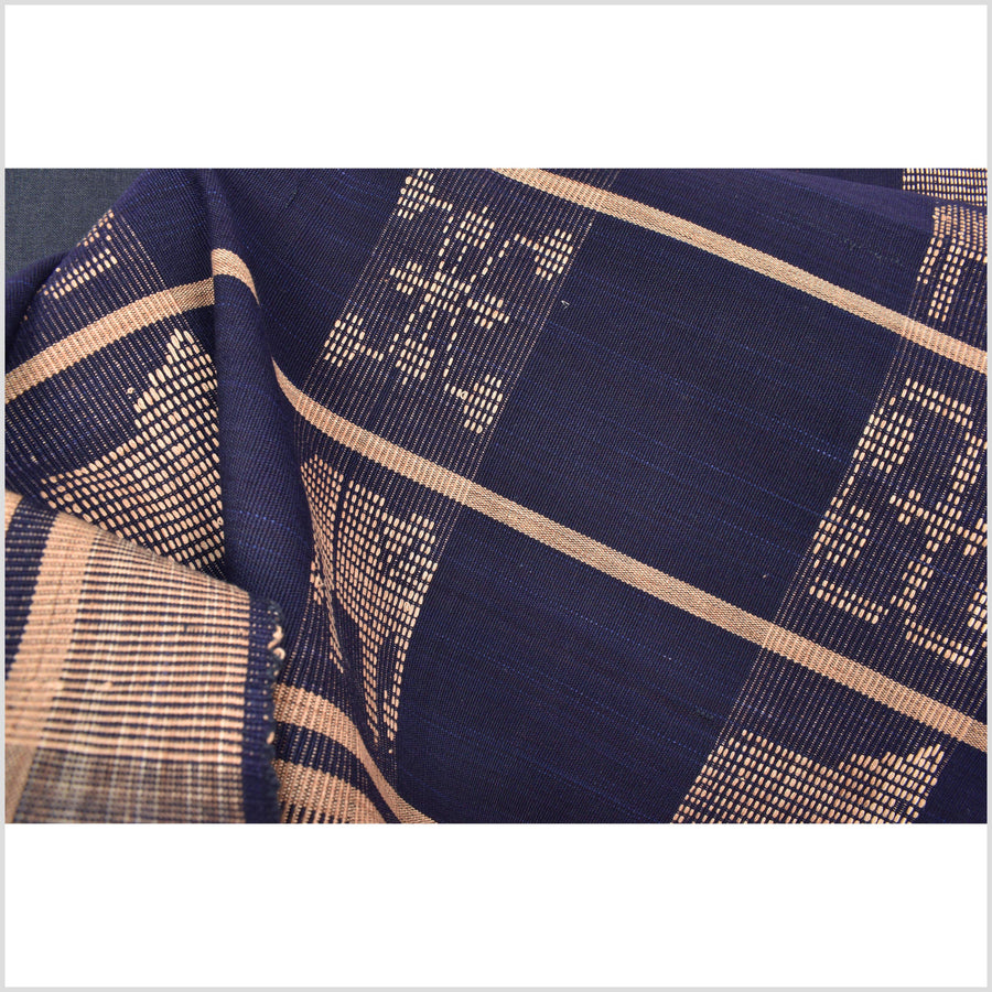 Tribal tapestry beige navy blue animal textile Naga ethnic blanket tribal home decor handwoven cotton bed throw striped boho cotton fabric MM8