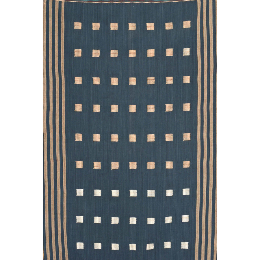 Tribal tapestry blue beige white textile Naga ethnic blanket tribal home decor handwoven cotton bed throw striped boho cotton fabric NN81