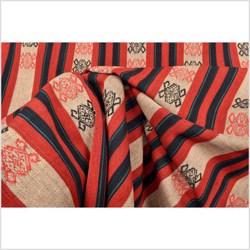 Tribal tapestry textile Naga ethnic blanket tribal home decor handwoven cotton bed throw striped boho cotton fabric NN98