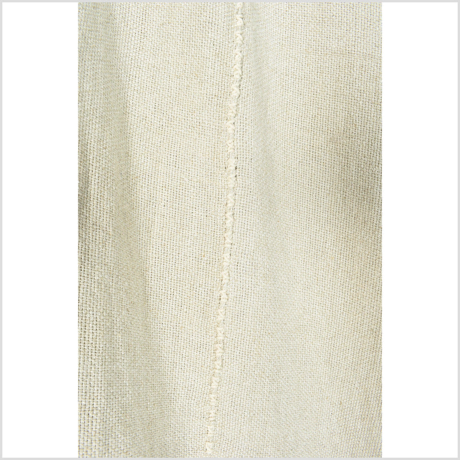 Unbleached 100% hemp neutral, natural, beige tablecloth, bed, couch runner. Handwoven, soft, silky, pliable canapa textile. Huge size. RN28