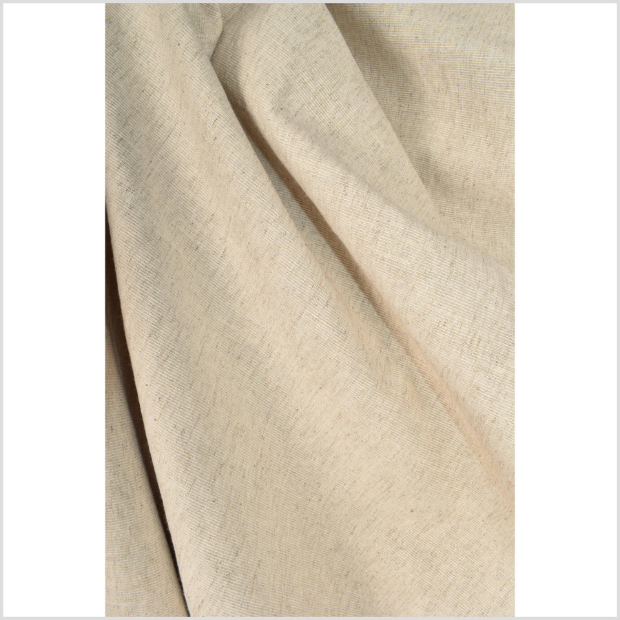 Unbleached beige neutral medium weight linen/hemp/cotton fabric, corduroy ribbing, sold by the yard PHA50