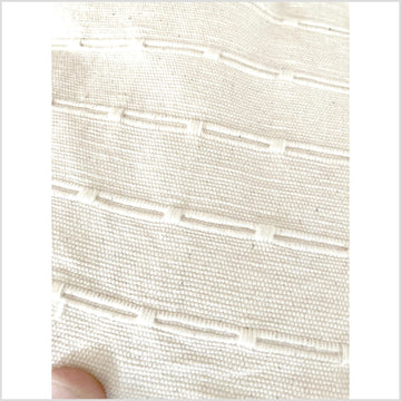 Unbleached, geometric pattern cotton, medium-weight, neutral beige color, natural cotton canvas, pillow supply, Fabric By The Yard PHA156