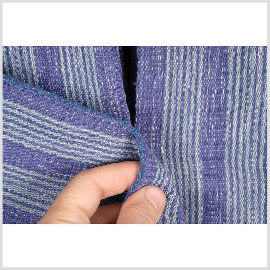 Vegetable dye natural color stripe shirt cotton cloth ethnic handwoven tapestry purple blue gray tribal fabric ethnic clothing boho 29 WE3