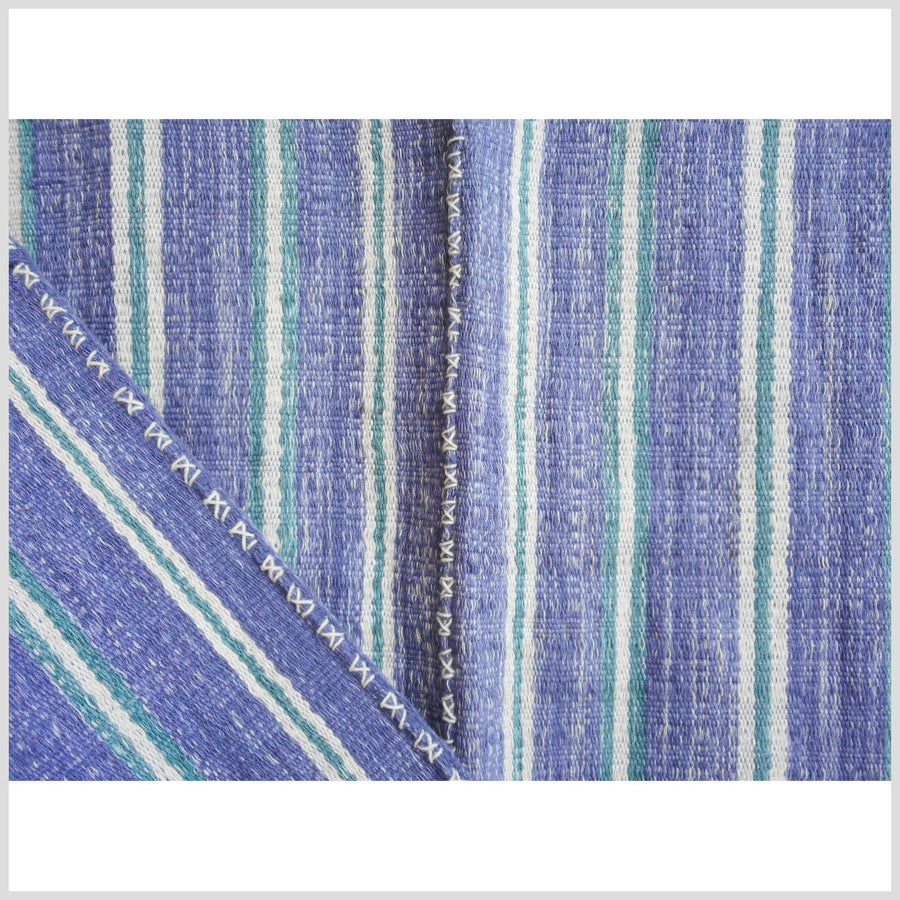 Vegetable dye natural color striped cotton cloth ethnic handwoven tapestry purple white runner tribal fabric ethnic clothing boho 31 CR59