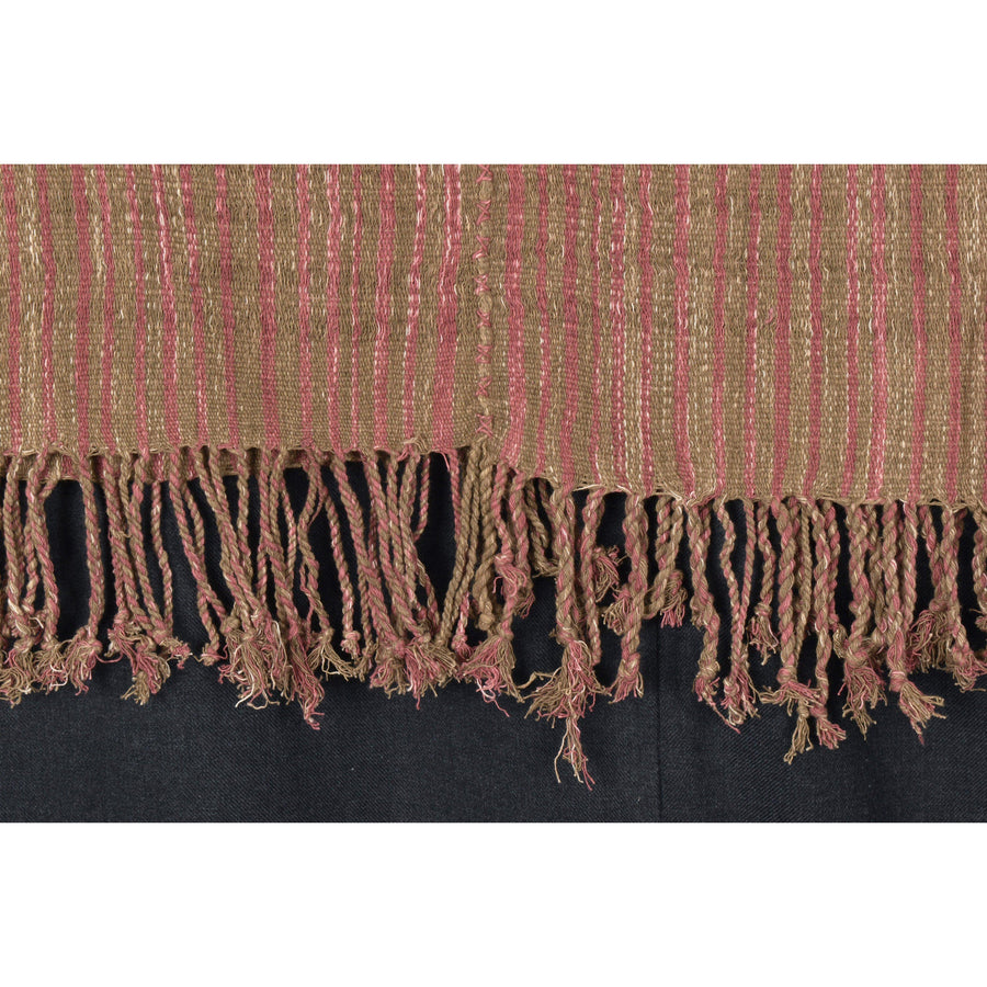 Vegetable dye stripe cotton ethnic handwoven textile runner tribal fabric ethnic boho bohemian Hmong throw tunic OO12