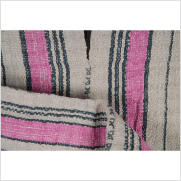 Vegetable natural dye Miao stripe shirt cotton ethnic tapestry gray pink black India fabric tribal home decor boho Hmong Karen textil 30AF38
