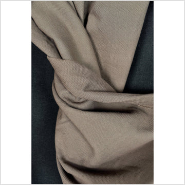 Warm neutral medium brown textured cotton fabric, extra wide 58
