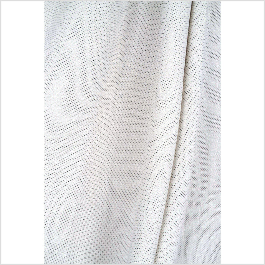 White with black polka dot or dashes lightweight plain weave cotton fabric, per yard PHA31