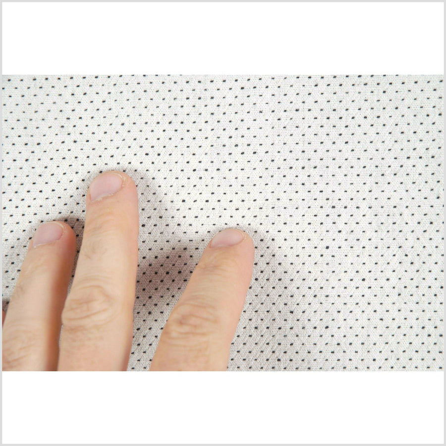 White with black polka dot or dashes lightweight plain weave cotton fabric, per yard PHA31