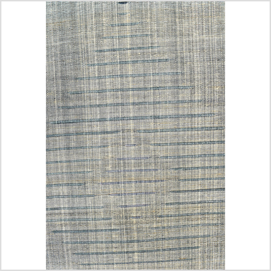 Wowzee! handwoven gray multi-color 100% raw silk table runner, Laos tapestry textile, rustic natural dye boho ethnic wall art decor RB87